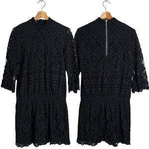 Designers Remix Charlotte Eskildsen Audrey Lace Mini Dress Womens 36 Small Black